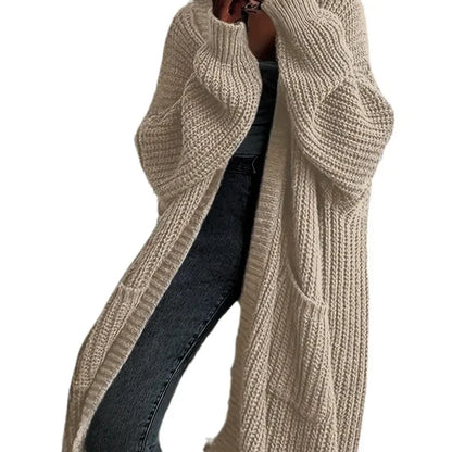 2024 Women Pockets Sweater Cardigan Kintted Jacket Spring Autumn Crochet Loose Long Winter Maxi Warm Jumper Coat Cardigans