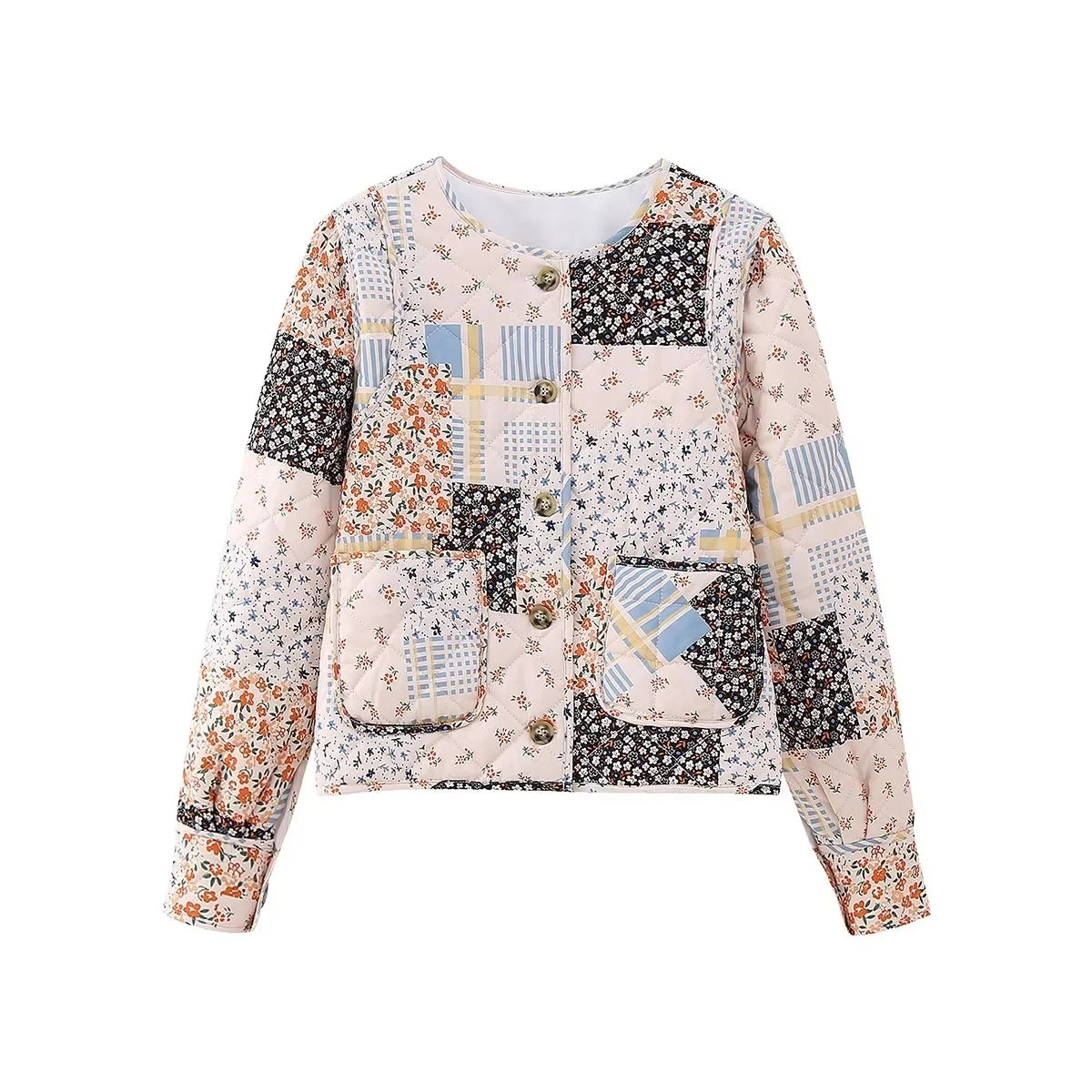 Lorella – Patchwork-Jacke im Vintage-Stil