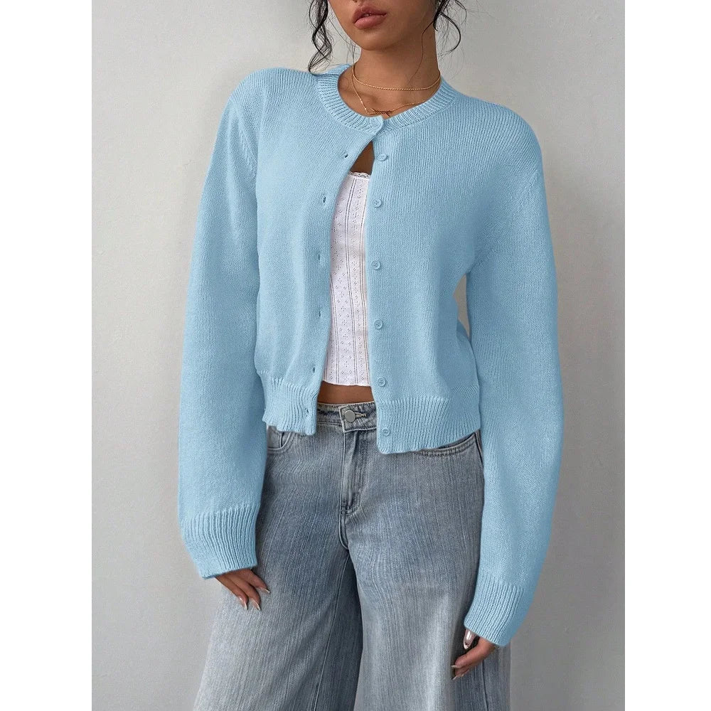 Women Autumn Winter Knitted Cardigans Sweaters Ladies Long Sleeve Single Breasted Sweater Outerwear Coats Jackets
