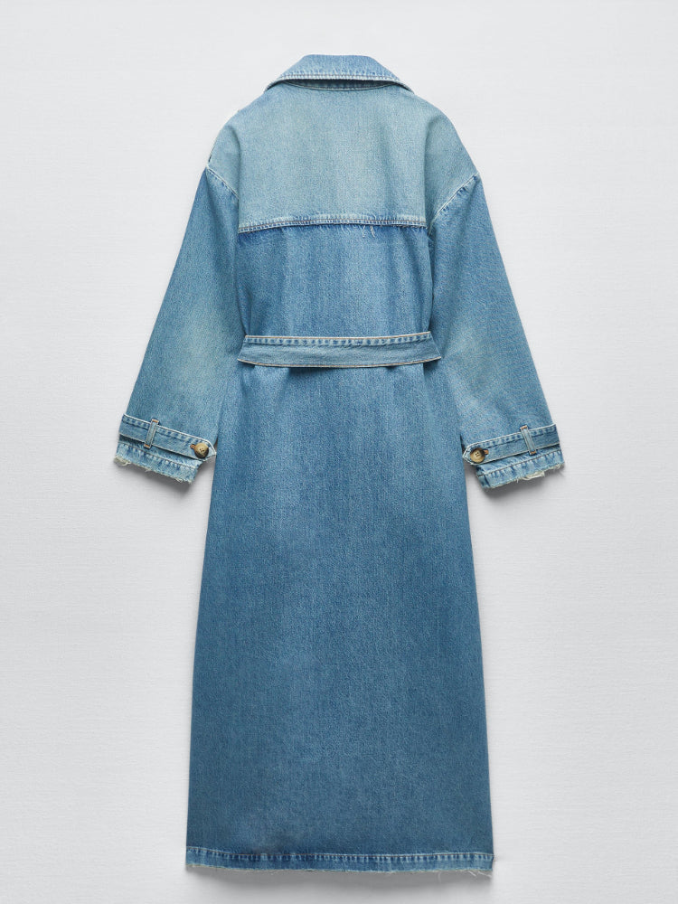 Edeltraud | Lässiger Oversize-Denim-Trenchcoat für Damen