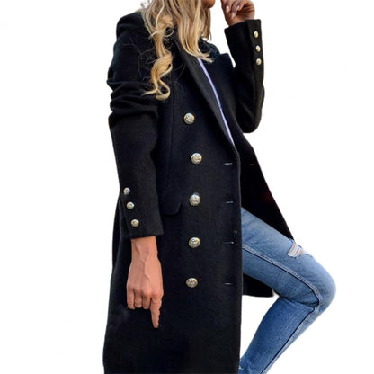 Damen Knopf Daunen Lange Winter Mantel | Warme