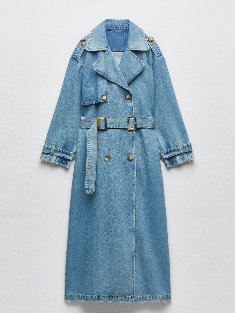 Edeltraud | Lässiger Oversize-Denim-Trenchcoat für Damen