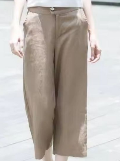 Ellise | Hochwertige Hose mit weitem Bein und Knopfdetail