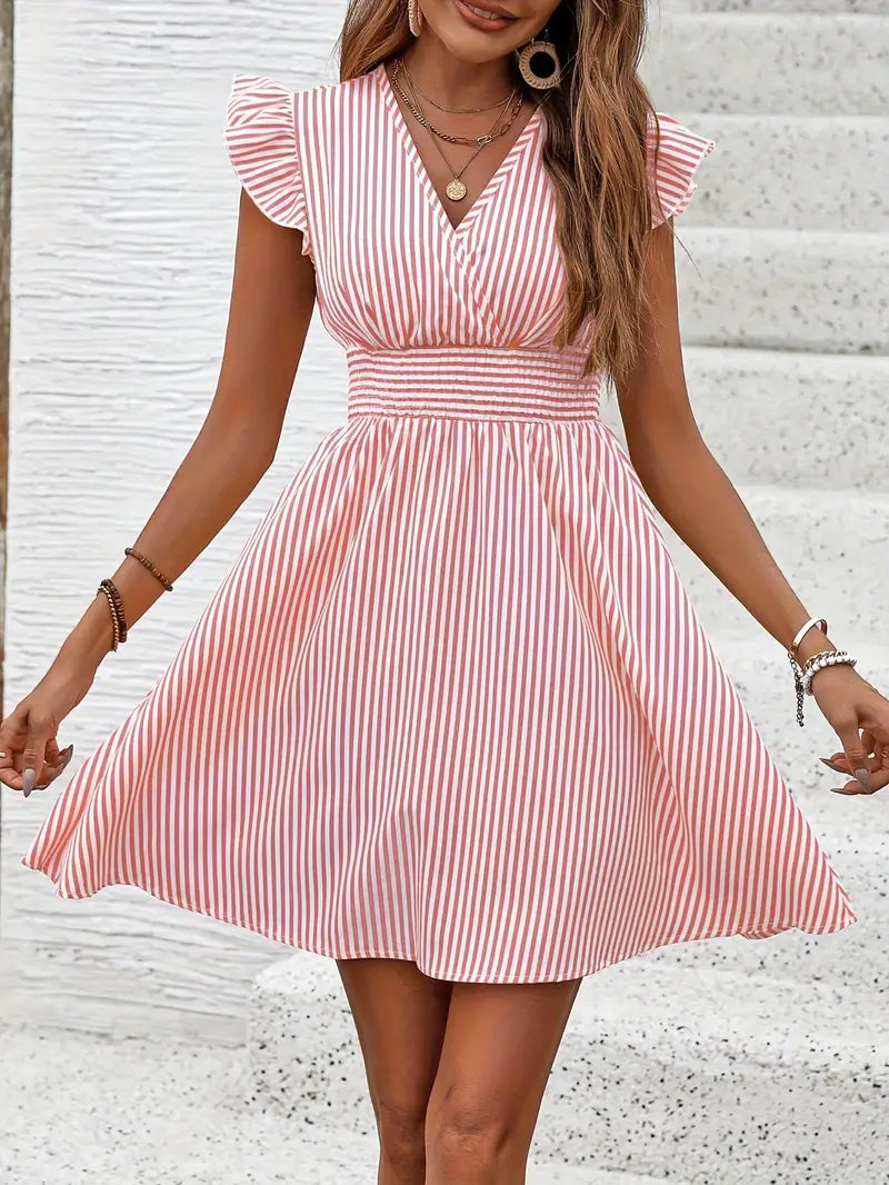 https://cdn.shopify.com/s/files/1/0646/2626/2284/files/Yelena-_Gestreiftes_Kleid_mit_gerafftem_Halsausschnitt_und_geraffter_Taille_Rosa_1.webp?v=1740748054