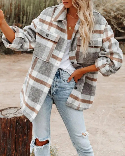 Gracelyn - Rustikales kariertes Damen-Overshirt