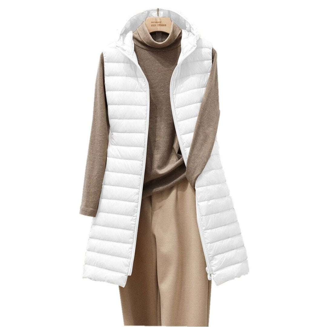 Margauxemim | Damen Puffer Ärmellose Stepp Weste | Lange