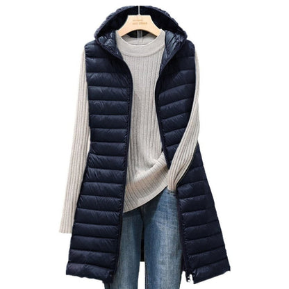 Margauxemim | Damen Puffer Ärmellose Stepp Weste | Lange