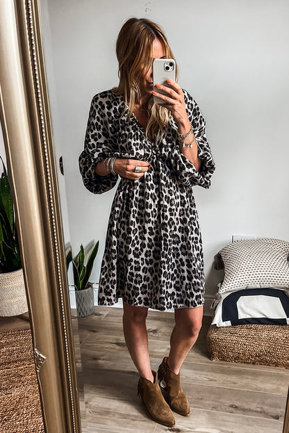 Luella - Schwarzes Kleid mit Leopardenmuster