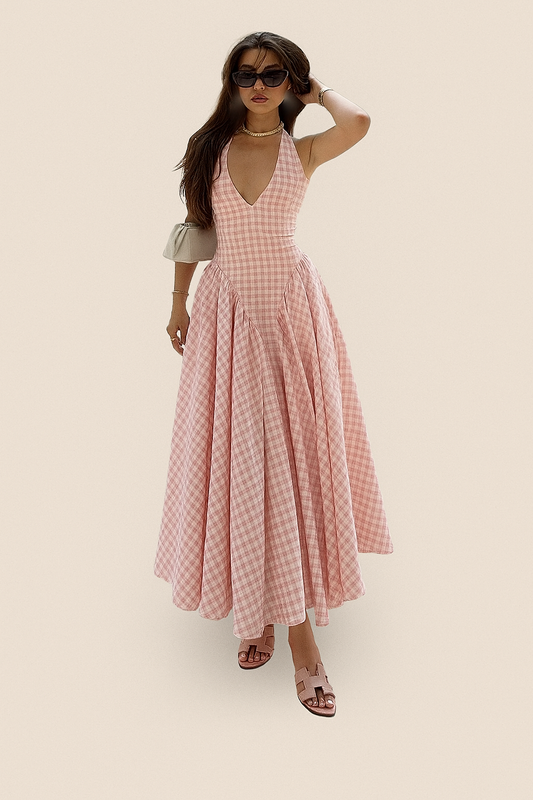 Larisse – Schickes Kariertes Midi-Kleid