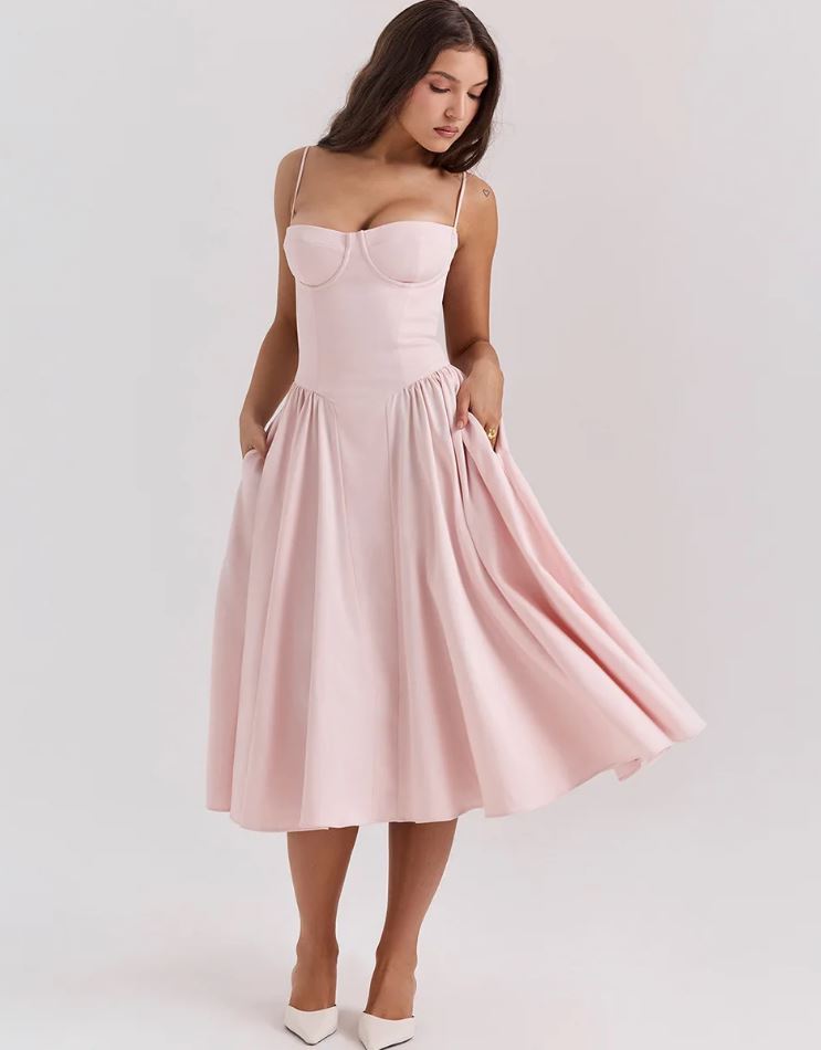 Kalinae – Schickes Bustier-Midi-Kleid
